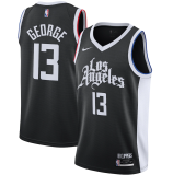 NBA Season 20-21 Men Los Angeles Clippers in Latin Black City #13 GEORGE Jersey High Quality Name and Number Print