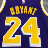 NBA Men Season 2021 Los Angeles Lakers #24 BRYANT Purple Round Neck with Jordan logo Jersey High Quality Name and Number Print