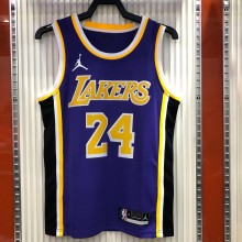 NBA Men Season 2021 Los Angeles Lakers #24 BRYANT Purple Round Neck with Jordan logo Jersey High Quality Name and Number Print