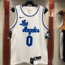 NBA Men Los Angeles Lakers Retro in Latin #0 KUZMA white Round Neck Jersey High Quality Name and Number Print