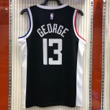 NBA Season 20-21 Men Los Angeles Clippers in Latin Black City #13 GEORGE Jersey High Quality Name and Number Print