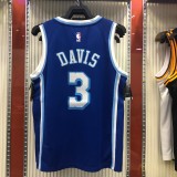NBA Men Los Angeles Lakers Retro in Latin #3 DAVIS Blue Round Neck Jersey High Quality Name and Number Print