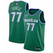 NBA Men Season 2021 Dallas Mavericks Green #77 DONCIC Jersey High Quality Name and Number Print