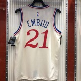 NBA Men Season 20-21 Philadelphia 76ers Beige #21 EMBIID City Jersey High Quality Name and Number Print