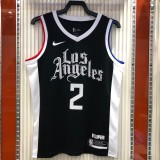 NBA Season 20-21 Men Los Angeles Clippers in Latin Black City #2 LEONARD Jersey High Quality Name and Number Print