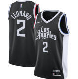 NBA Season 20-21 Men Los Angeles Clippers in Latin Black City #2 LEONARD Jersey High Quality Name and Number Print
