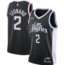 NBA Season 20-21 Men Los Angeles Clippers in Latin Black City #2 LEONARD Jersey High Quality Name and Number Print