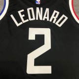 NBA Season 20-21 Men Los Angeles Clippers in Latin Black City #2 LEONARD Jersey High Quality Name and Number Print