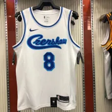 NBA Men Los Angeles Lakers Retro in Latin with Crenshaw #8 BRYANT white Round Neck Jersey High Quality Name and Number Print