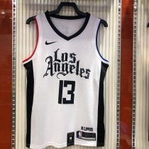 NBA Season 20-21 Men Los Angeles Clippers in Latin White City #13 GEORGE Jersey High Quality Name and Number Print