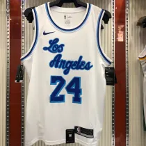 NBA Men Los Angeles Lakers Retro in Latin #24 BRYANT white Round Neck Jersey High Quality Name and Number Print