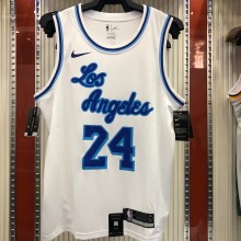 NBA Men Los Angeles Lakers Retro in Latin #24 BRYANT white Round Neck Jersey High Quality Name and Number Print