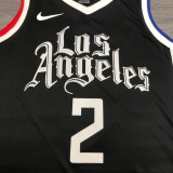 NBA Season 20-21 Men Los Angeles Clippers in Latin Black City #2 LEONARD Jersey High Quality Name and Number Print