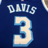 NBA Men Los Angeles Lakers Retro in Latin #3 DAVIS Blue Round Neck Jersey High Quality Name and Number Print