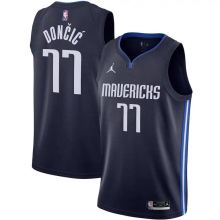 NBA Men Season 2021 Dallas Mavericks Dark Blue #77 DONCIC Jersey with Jordon Logo High Quality Name and Number Print