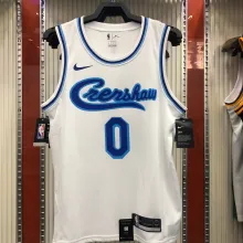 NBA Men Los Angeles Lakers Retro in Latin with Crenshaw #0 YOUNG white Round Neck Jersey High Quality Name and Number Print