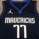 NBA Men Season 2021 Dallas Mavericks Dark Blue #77 DONCIC Jersey with Jordon Logo High Quality Name and Number Print