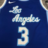 NBA Men Los Angeles Lakers Retro in Latin #3 DAVIS Blue Round Neck Jersey High Quality Name and Number Print