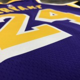 NBA Men Season 2021 Los Angeles Lakers #24 BRYANT Purple Round Neck with Jordan logo Jersey High Quality Name and Number Print