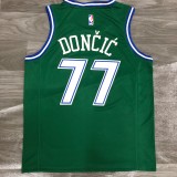 NBA Men Season 2021 Dallas Mavericks Green #77 DONCIC Jersey High Quality Name and Number Print