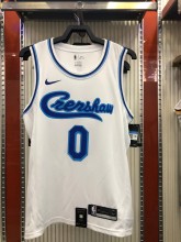 NBA Men Los Angeles Lakers Retro in Latin with Crenshaw #0 KUZMA white Round Neck Jersey High Quality Name and Number Print
