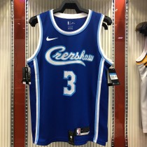 NBA Men Los Angeles Lakers Retro in Latin with Crenshaw #3 DAVIS Blue Round Neck Jersey High Quality Name and Number Print