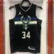 NBA Men Season 2021 Milwaukee Bucks Black ##34 ANTETOKOUNMPO Jersey with Jordan Logo High Quality Name and Number Print