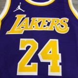 NBA Men Season 2021 Los Angeles Lakers #24 BRYANT Purple Round Neck with Jordan logo Jersey High Quality Name and Number Print