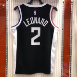 NBA Season 20-21 Men Los Angeles Clippers in Latin Black City #2 LEONARD Jersey High Quality Name and Number Print