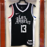 NBA Season 20-21 Men Los Angeles Clippers in Latin Black City #13 GEORGE Jersey High Quality Name and Number Print