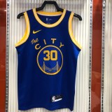 NBA Men Season 2021 Golden State Warriors the City Blue #30 CURRY Jersey High Quality Name and Number Print