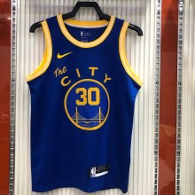 NBA Men Season 2021 Golden State Warriors the City Blue #30 CURRY Jersey High Quality Name and Number Print