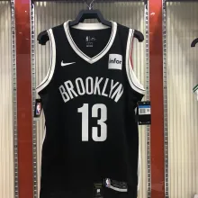 NBA Men New Brooklyn Nets Black #13 HARDEN Jersey High Quality Name and Number Print