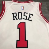 NBA Men Chicago Bulls White #1 ROSE Jersey High Quality Name and Number Print