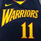NBA Men Season 2021 Golden State Warriors Up-and-coming Star Dark Blue #11 THOMPSON Jersey High Quality Name and Number Print