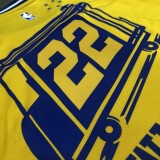 NBA New Season Men Golden State Warriors the City Yellow #22 WIGGINS Jersey High Quality Name and Number Print
