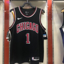 NBA Men Chicago Bulls Black #1 ROSE Jersey High Quality Name and Number Print