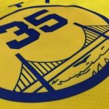 NBA New Season Men Golden State Warriors the City Yellow #35 DURANT Jersey High Quality Name and Number Print