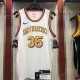 NBA Men Golden State Warriors New Model Retro White #35 DURANT Jersey High Quality Name and Number Print