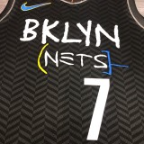 NBA Men Season 2021 Brooklyn Nets Black City #7 DURANT Jersey High Quality Name and Number Print