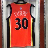 NBA Men Season 2021 Golden State Warriors Up-and-coming Star Orange #30 CURRY Jersey High Quality Name and Number Print