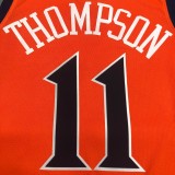 NBA Men Season 2021 Golden State Warriors Up-and-coming Star Orange #11 THOMPSON Jersey High Quality Name and Number Print