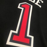 NBA Men Chicago Bulls Black #1 ROSE Jersey High Quality Name and Number Print
