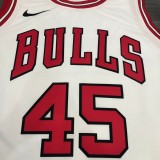 NBA Men Chicago Bulls White #45 JORDAN Jersey High Quality Name and Number Print