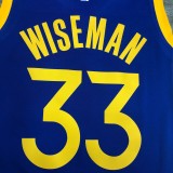 NBA Men Golden State Warriors Blue ##33 WISEMAN Jersey High Quality Name and Number Print