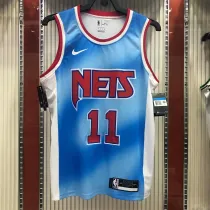 NBA Men Season 2021 Brooklyn Nets Blue Retro #11 IRVING Jersey High Quality Name and Number Print