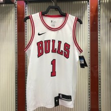 NBA Men Chicago Bulls White #1 ROSE Jersey High Quality Name and Number Print