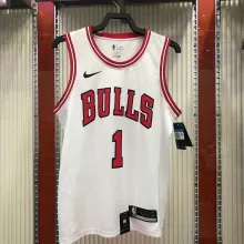 NBA Men Chicago Bulls White #1 ROSE Jersey High Quality Name and Number Print