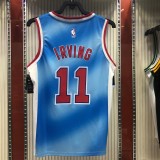 NBA Men Season 2021 Brooklyn Nets Blue Retro #11 IRVING Jersey High Quality Name and Number Print