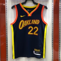 NBA Men Season 2021 Golden State Warriors #22 WIGGINS Black City Jersey High Quality Name and Number Print
